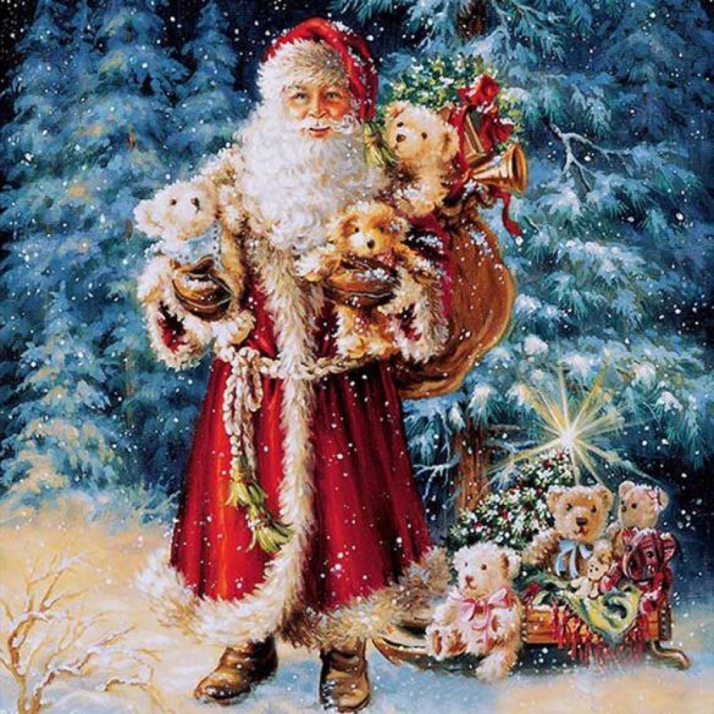 Советская электронная открытка с Дедом Морозом