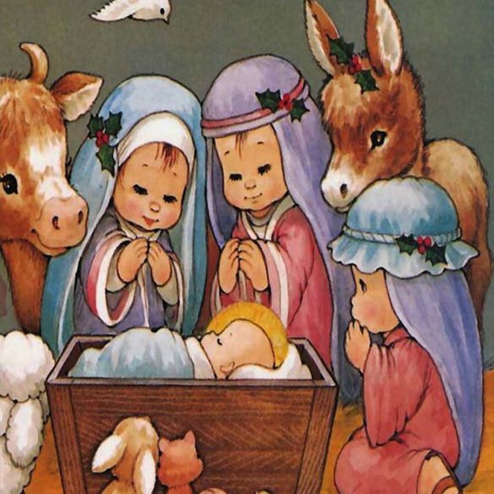 Детская рождественская открытка рисунок