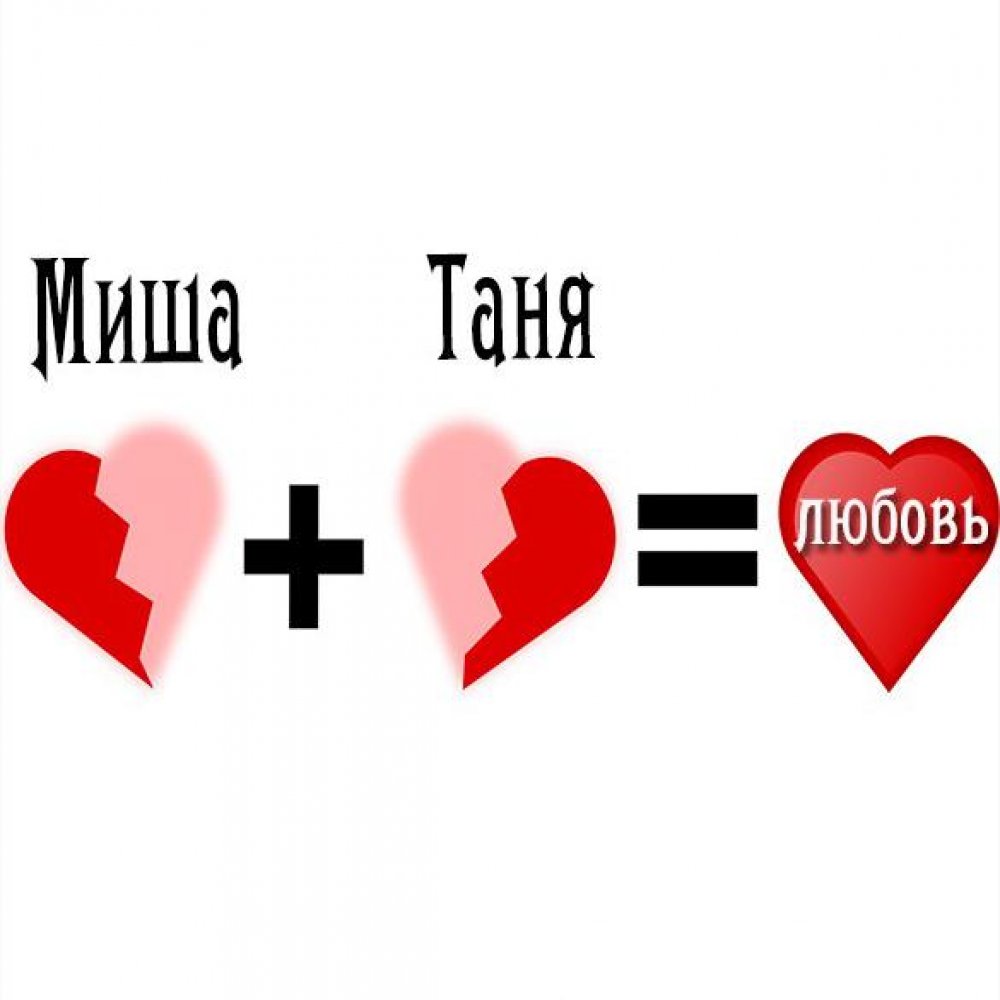 Картинка Миша и Таня любовь