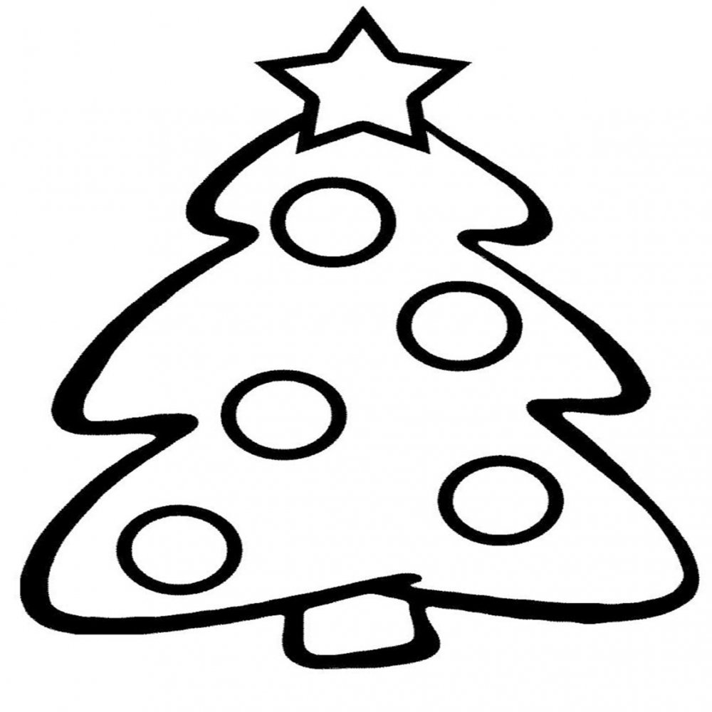 Картинка раскраска елочка новогодняя