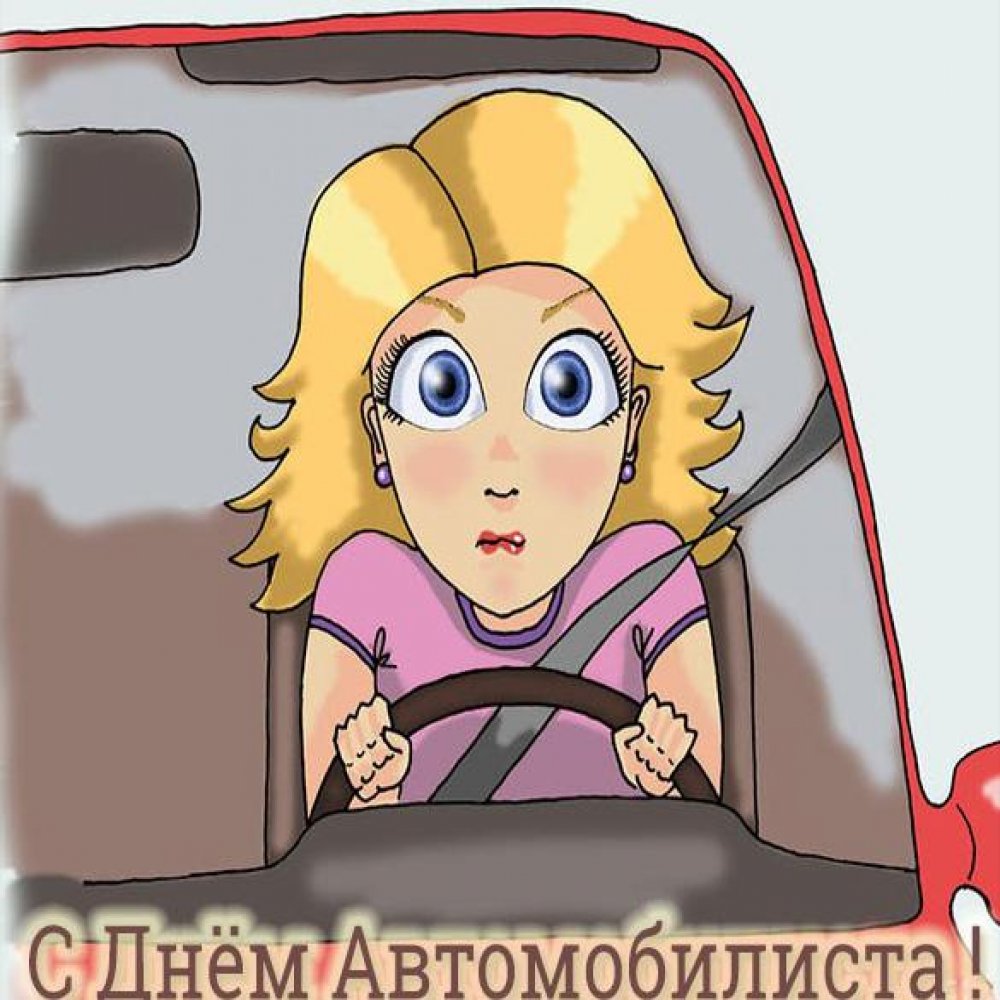 Картинка с днем автомобилиста девушки