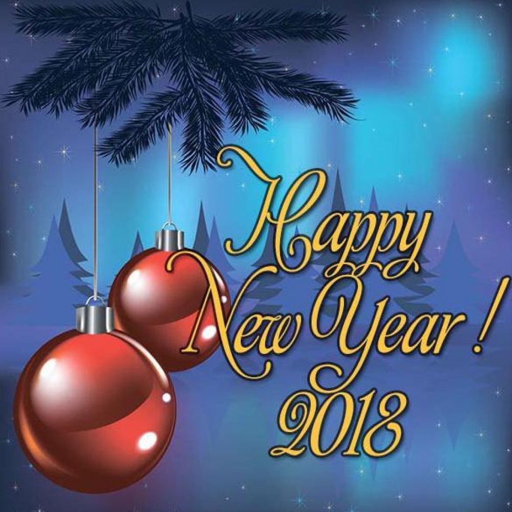 Открытка на Новый год 2018 на английском