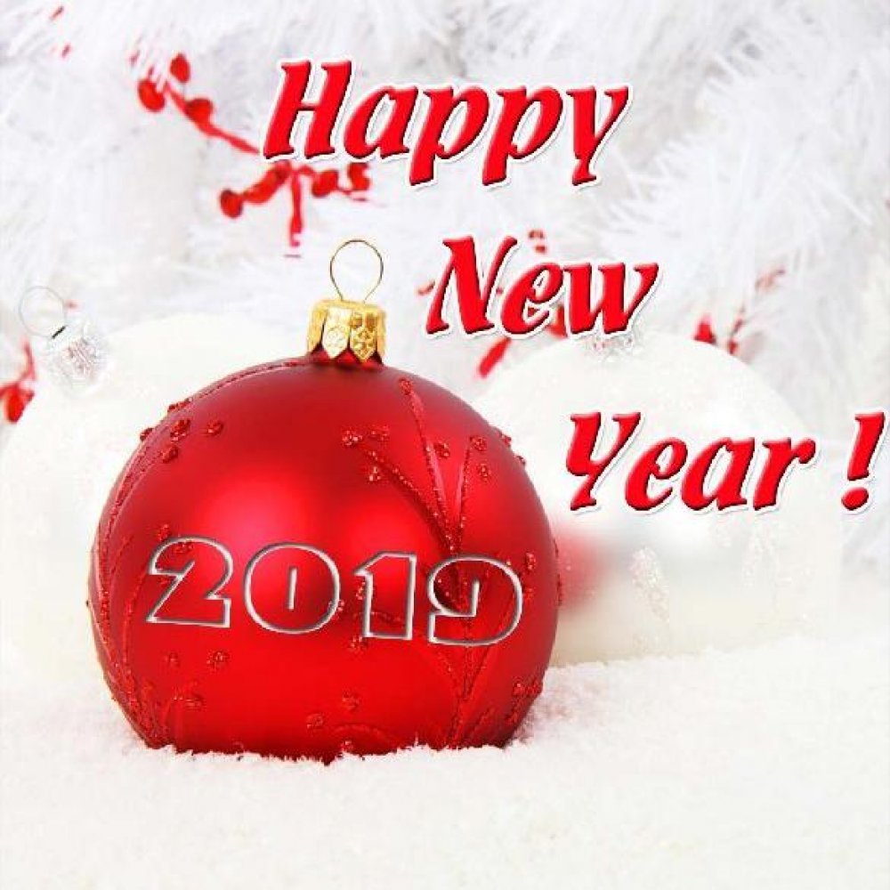 Открытка на Новый год 2019 на английском