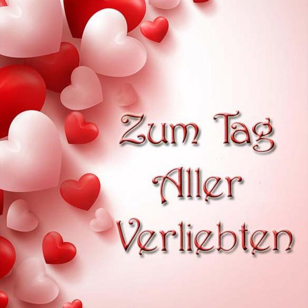 Открытка с днем Святого Валентина на немецком