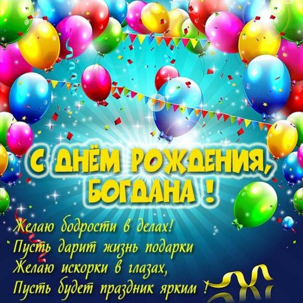 Открытка с днем рождения Богдана