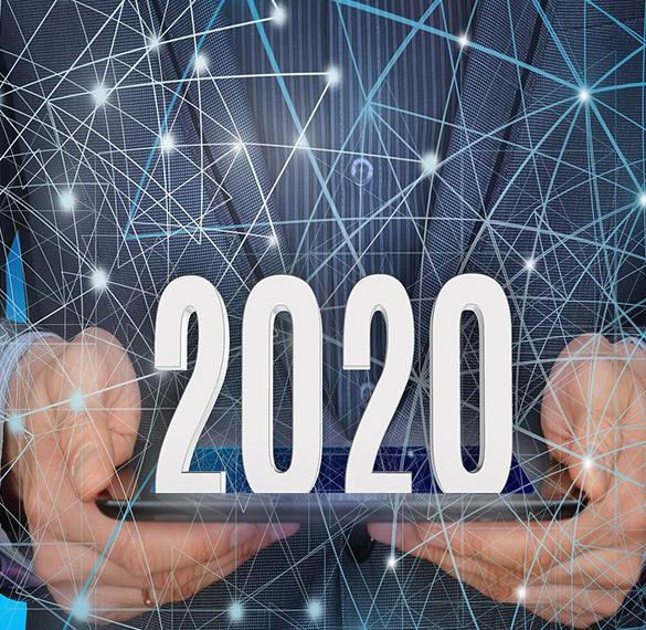 Открытка шаблон к новому 2020 году