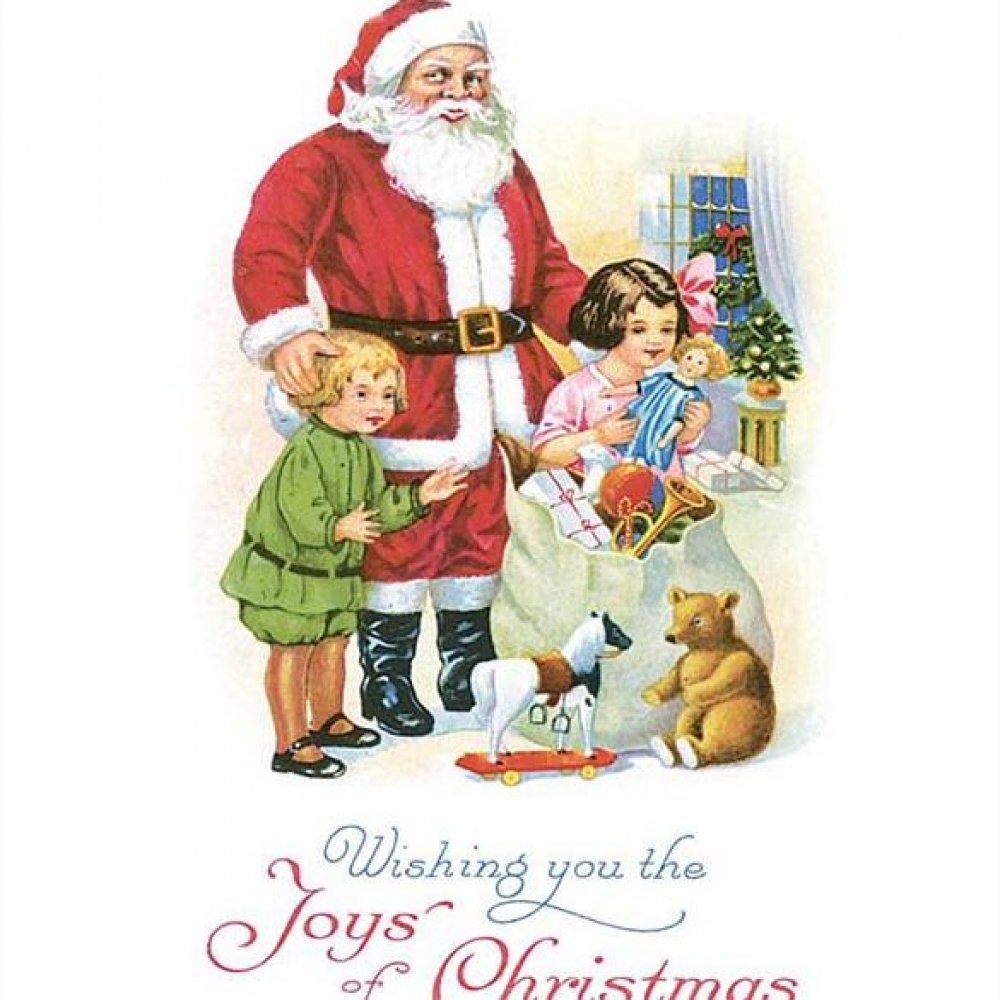 Электронная открытка в старом стиле с Новым Годом и Рождеством