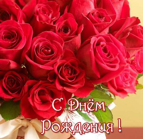Открытка женщине с днем рождения с шикарными розами