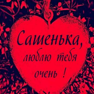 Картинка Сашенька люблю тебя очень