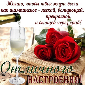 Картинка с красными розами и шампанским
