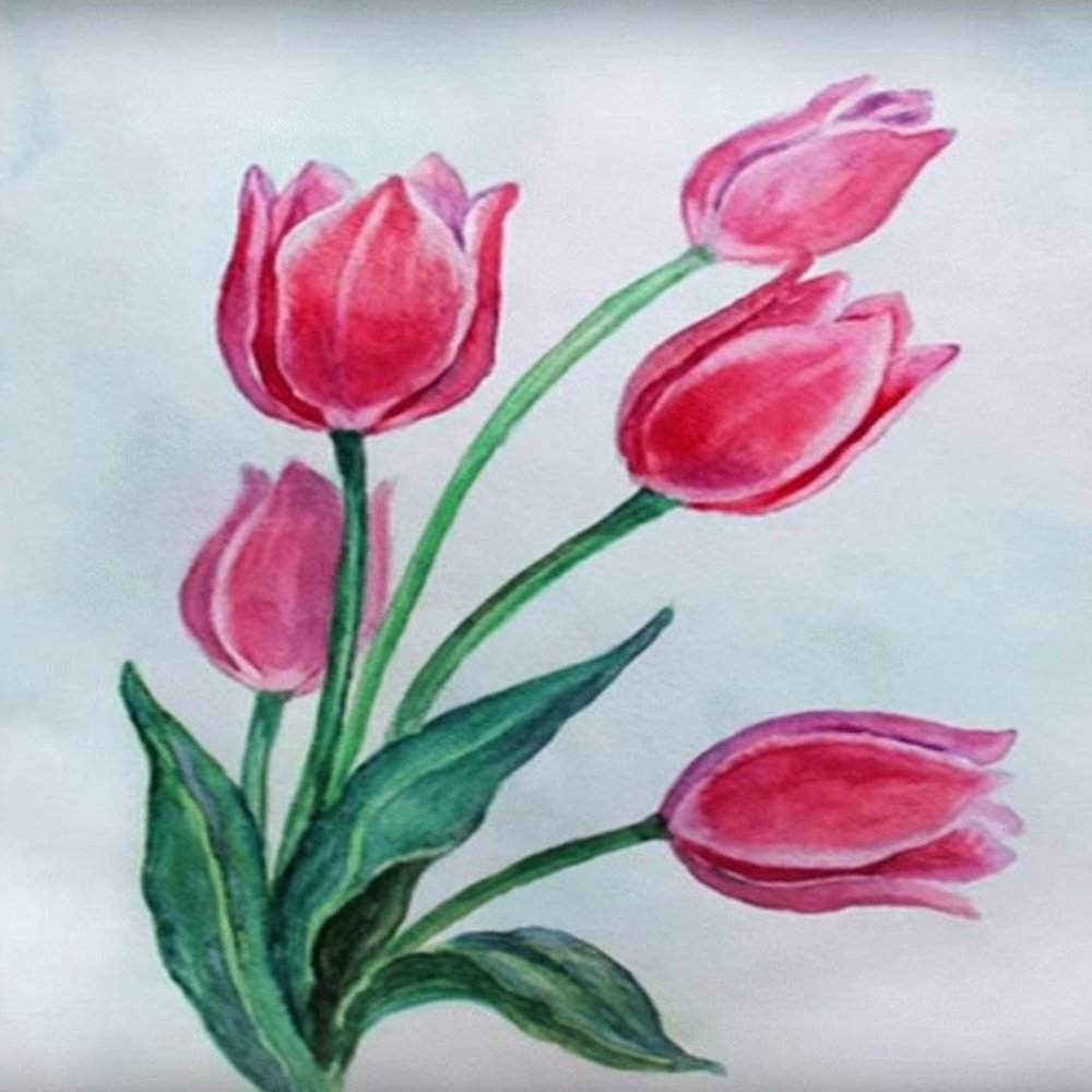 Рисунок маме на 8 марта цветы