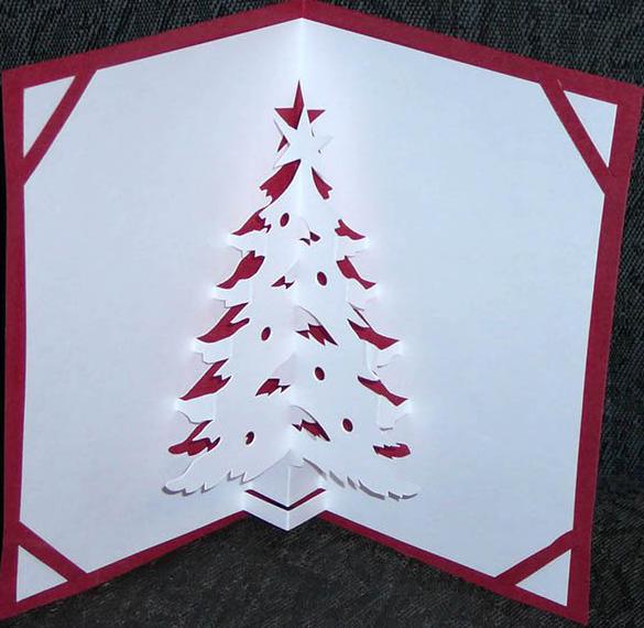 Рождественская объемная открытка
