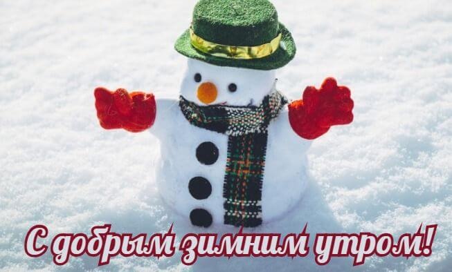 Снеговик в шарфе и шляпе
