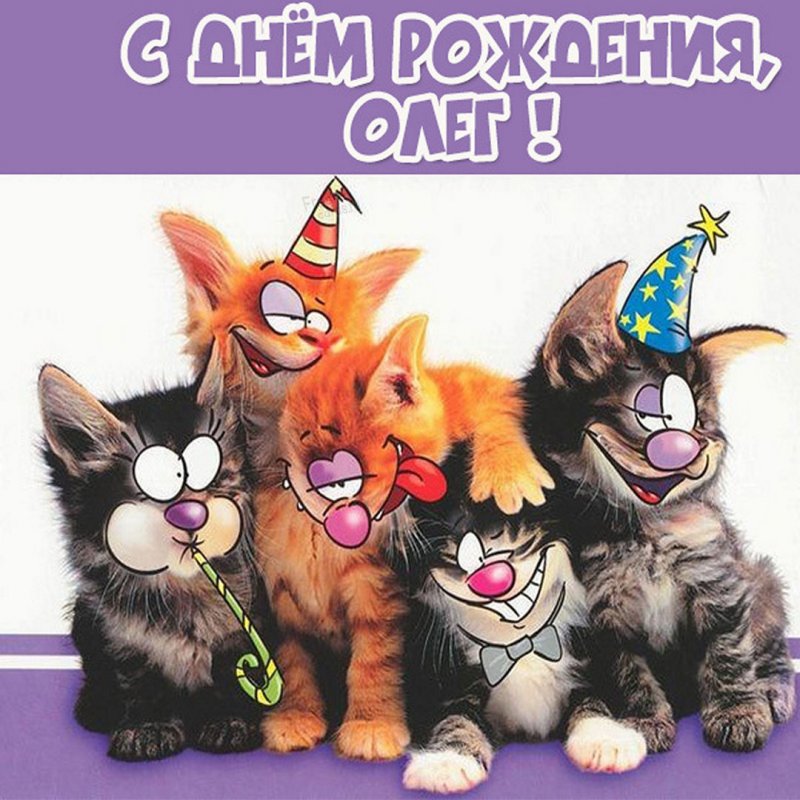 Прикольная картинка с днем рождения Олег мужчине Версия 2